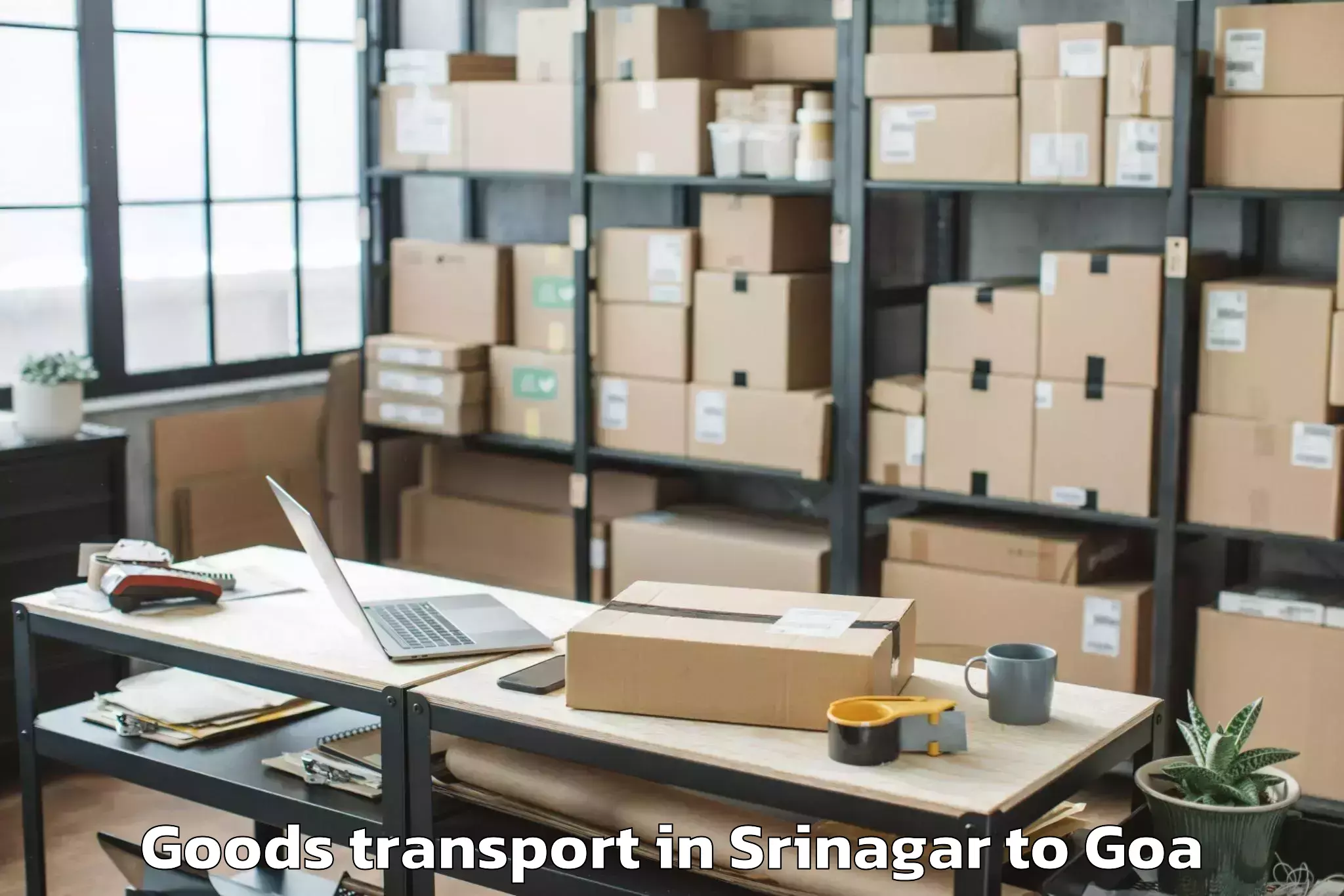 Book Your Srinagar to Serula Goods Transport Today